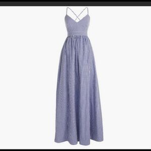 JCrew NWT blue and white gingham maxi, sz 6
